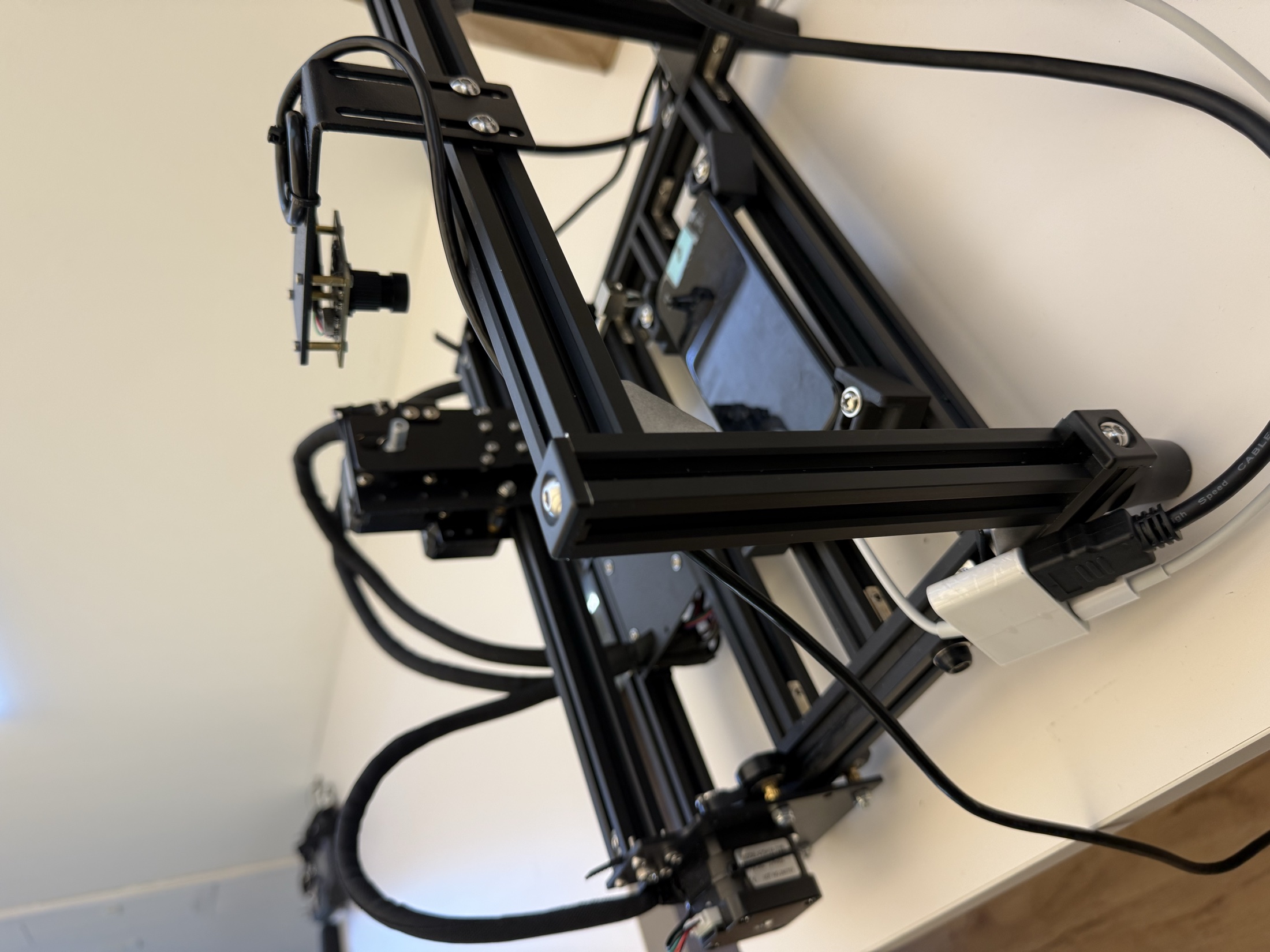 Close view of the Robot Hand camera and working area